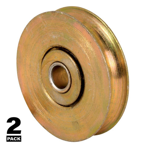 Prime-Line D 1503 Door Roller, 1/4 in ID x 1-1/4 in OD Dia Roller, 5/16 in W Roller, Steel, 2-Roller