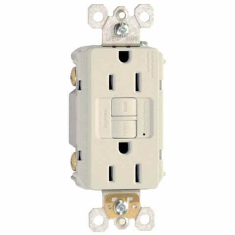 Legrand radiant Series 1597LACCD12 GFCI Duplex Receptacle, Nylon, Light Almond, 2-Pole, 15 A, 3-Wire