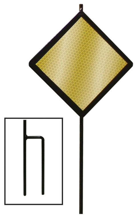 Hy-Ko DMD80048A Road Marker, Steel Post, 6 in H Reflector, Amber Reflector