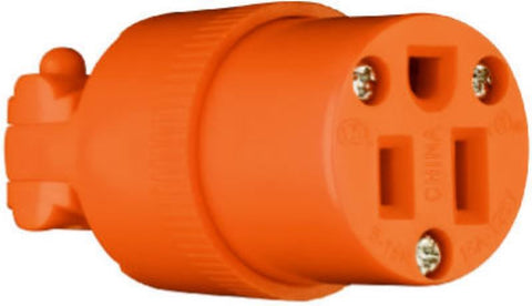 Legrand 6887OCC10 Electrical Connector, Heavy-Duty, 2-Pole, 15 A, 125 V, NEMA: NEMA 5-15R, Orange