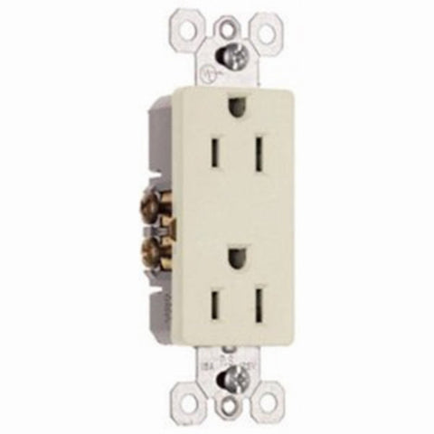 Legrand radiant Series 885LACP8 Duplex Receptacle, Thermoplastic, Light Almond, 2-Pole, 15 A, 125 V, 3-Wire