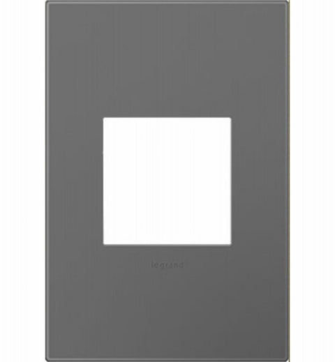 Legrand adorne Series AWP1G2MG6 Wallplate, 5.13 in L, 3.45 in W, 1-Gang, Plastic, Magnesium