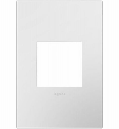 Legrand adorne Series AWP1G2WH6 Wallplate, 5.13 in L, 3.45 in W, 1-Gang, Plastic, White