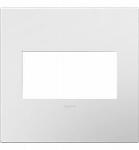 Legrand adorne Series AWP2GWH4 Wallplate, 5.13 in L, 5.29 in W, 2-Gang, Plastic, White
