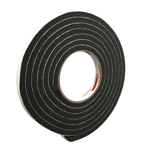Frost King R512H Weatherseal Tape, 1/2 in W, 10 ft L, 5/16 in Thick, Rubber Foam, Black