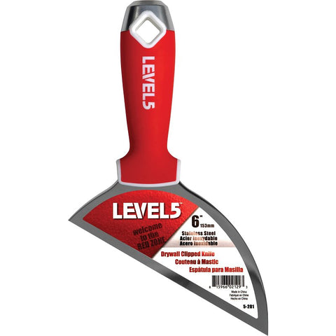 Level5 5-201 Clipped Knife, 6 in W Blade, Stainless Steel Blade, Full-Tang Blade, Comfortable, Ergonomic Handle, Pack of 4