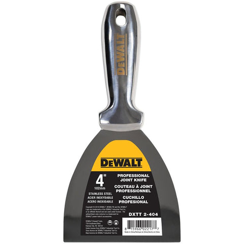 DEWALT DXTT-2-404 Joint Knife, 4 in W Blade, Stainless Steel Blade, Full-Tang, Precision Ground Blade, Pack of 4