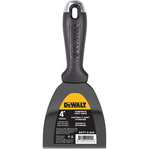 DEWALT DXTT-2-504 Joint Knife, 4 in W Blade, Stainless Steel Blade, Precision Ground Blade, Composite Handle, Pack of 4
