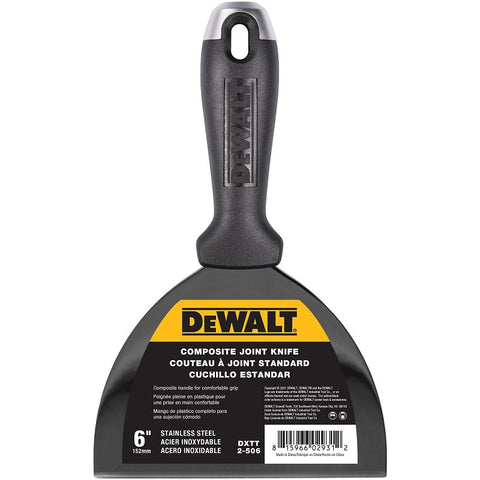 DEWALT DXTT-2-506 Joint Knife, 6 in W Blade, Stainless Steel Blade, Precision Ground Blade, Composite Handle, Pack of 4