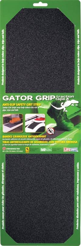 Incom RE629BL Anti-Slip Safety Grit Tape, 21 in L x 6 in W, PVC Base Layer, Black