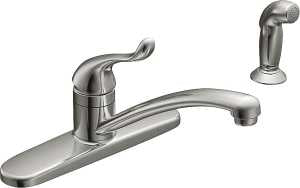 Moen Adler Series CA87530 Kitchen Faucet, 6 in H Spout, Chrome Plated, 9 in, 10.25 in W x 6.935 in H Dimensions, 1.5 gpm