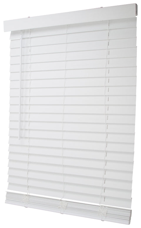 Simple Spaces FWMB-12 Blind, 64 in L, 31 in W, Faux Wood, White, Pack of 2