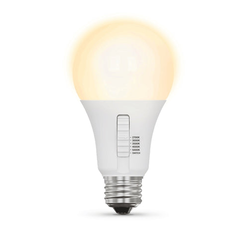 Feit Electric OM100DM/6WYCA/2 LED Bulb, A21 Lamp, 100 W Equivalent, E26 Medium Lamp Base, Dimmable, White