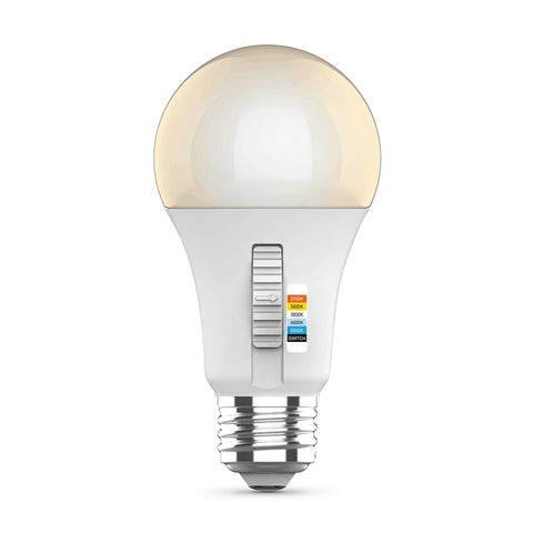 Feit Electric OM60DM/6WYCA/2 LED Bulb, A19 Lamp, 60 W Equivalent, E26 Medium Lamp Base, Dimmable, Adjustable White