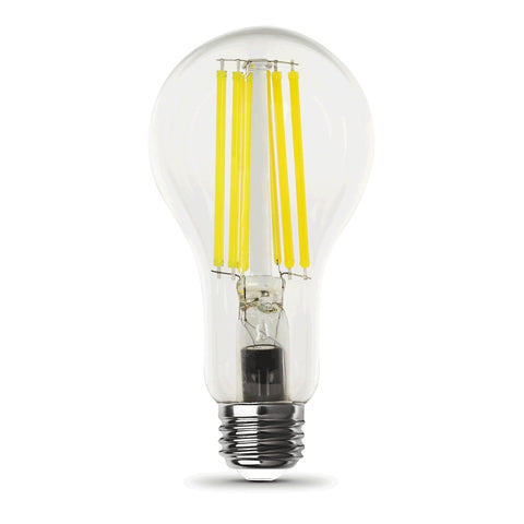 Feit Electric OM150DM/CL/850/FIL Filament LED Bulb, A21 Lamp, 150 W Equivalent, E26 Medium Lamp Base, Dimmable, Clear