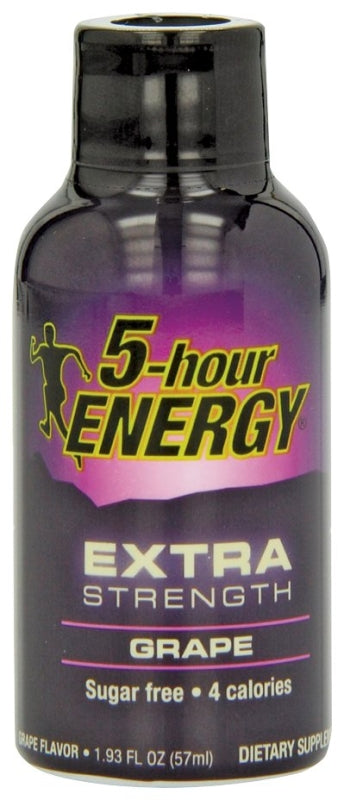 5-hour ENERGY 728127 Sugar-Free Energy Drink, Liquid, Grape, 1.93 oz Bottle, Pack of 12