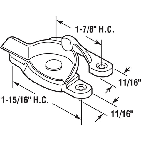 Prime-Line F 2574 Sash Lock, Zinc, Brass