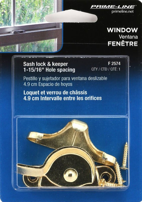 Prime-Line F 2574 Sash Lock, Zinc, Brass