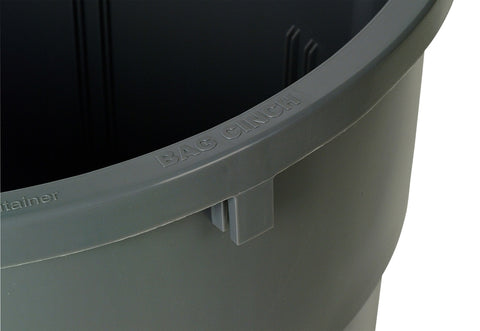 Continental Commercial Huskee 3200GY Trash Receptacle, 32 gal Capacity, Plastic, Gray