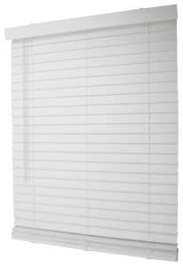 Simple Spaces FWMB-15 Blind, 64 in L, 35 in W, Faux Wood, White, Pack of 2