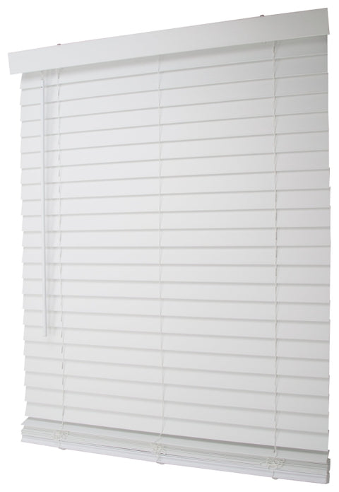 Simple Spaces FWMB-15 Blind, 64 in L, 35 in W, Faux Wood, White, Pack of 2