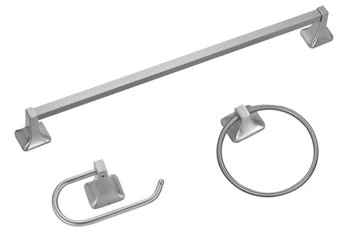 Boston Harbor 3603BN Bath Hardware Set, Aluminum/Steel/Zinc, Brushed Nickel, 3-Piece, For: Bathroom
