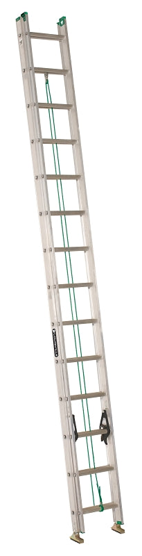 Louisville AE4228PG Extension Ladder, 225 lb, 28-Step, 1-1/2 in D Step, Aluminum