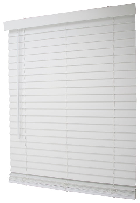 Simple Spaces FWMB-16 Blind, 64 in L, 36 in W, Faux Wood, White, Pack of 2
