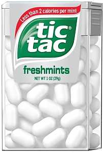 Tic Tac FEU00771 Flavored Mints, Freshmint Flavor, 1 oz