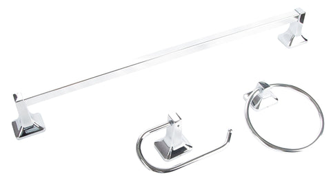 Boston Harbor 3603C Bath Hardware Set, Aluminum/Steel/Zinc, Chrome, 3-Piece, For: Bathroom