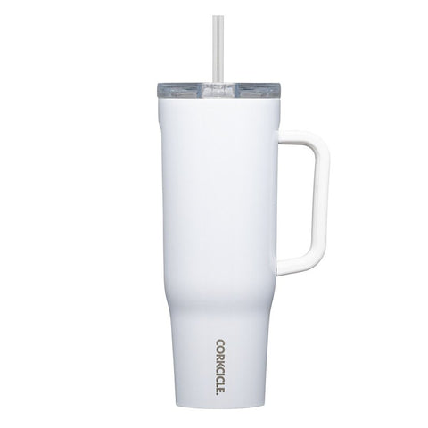 Corkcicle 2222GW Leakproof Tumbler, 22 oz, Twist to Lock Lid, Steel, Gloss White, Insulated