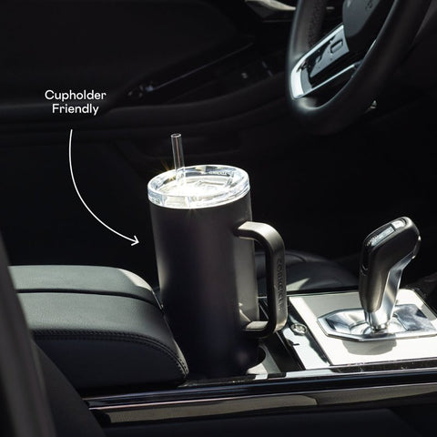 Corkcicle 2240MB Tumbler, 40 oz, Sip Plus Straw Lid, Steel, Matte Black, Insulated