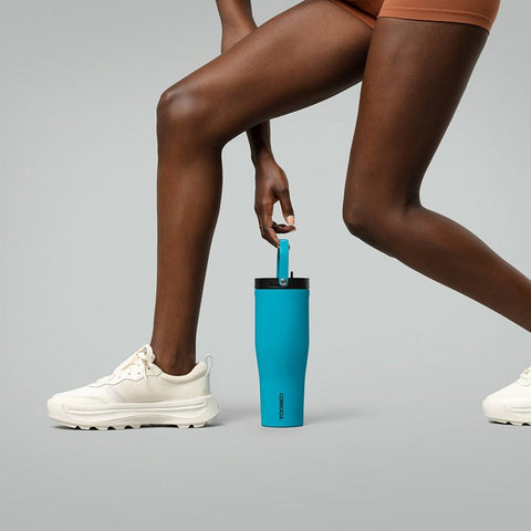 Corkcicle Go Cup XL Series 2830CCB Tumbler, 30 oz, Stainless Steel, Capri Blue, Insulated