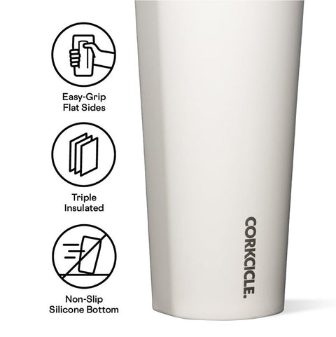 Corkcicle 2124GOM Classic Tumbler, 24 oz, Shatterproof, Sliding Lid, Stainless Steel, Oat Milk, Insulated
