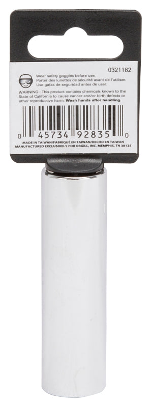 Vulcan MT6528977 Drive Socket, 16 mm Socket, 1/2 in Drive, 12-Point, Chrome Vanadium Steel, Chrome