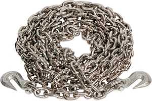 Ancra 49958-38-20-SP Transport Chain Assembly with Clevis Hook, 3/8 in, 20 ft L, 5400 lb Working Load, 43 Grade