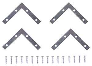 ProSource FC-Z03-C4PS Corner Brace, 3 in L, 3 in W, 1/2 in H, Steel, Zinc-Plated, 1.6 mm Thick Material