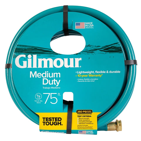 Gilmour Mfg 8167511001 Garden Hose, 5/8 in, 75 ft L, Rubber/Vinyl, Green