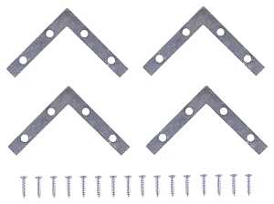 ProSource FC-Z04-C4PS Corner Brace, 4 in L, 4 in W, 5/8 in H, Steel, Zinc-Plated, 1.8 mm Thick Material