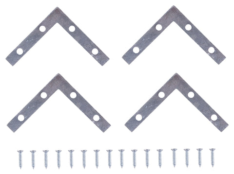 ProSource FC-Z04-C4PS Corner Brace, 4 in L, 4 in W, 5/8 in H, Steel, Zinc-Plated, 1.8 mm Thick Material