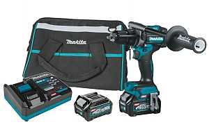 Makita XGT GPH01D Series Hammer Driver Drill Kit, Includes: (1) GPH01Z 40 V max XGT Brushless 1/2 in Hammer Driver Drill