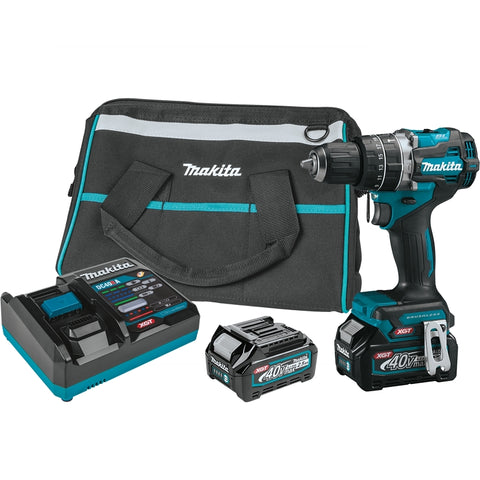 Makita XGT GPH02D Series Hammer Driver Drill Kit, Battery Included, 40 V, 2.5 Ah, 1/2 in Chuck, Keyless Chuck, 1/EA