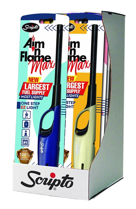 Scripto Aim 'n Flame MAX BGM19-1/12CD Utility Lighter, Assorted, Pack ...