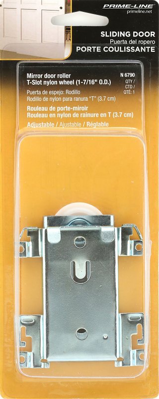 Prime-Line N 6790 Roller Assembly, 1-7/16 in Dia Roller, 1/8 in W Roller, Steel, Silver, 1-Roller, 60 lb