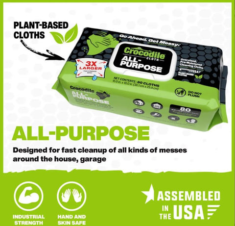 Crocodile Cloth 6620-080 Multi-Purpose Cleaning Cloth, 15 in L, 10 in W