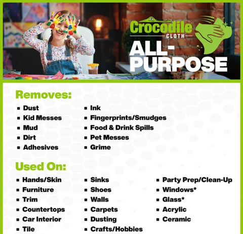 Crocodile Cloth 6620-080 Multi-Purpose Cleaning Cloth, 15 in L, 10 in W