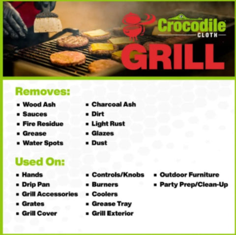 Crocodile Cloth Consumer 6600 Grill Cleaning Cloth, 15 in L, 10 in W