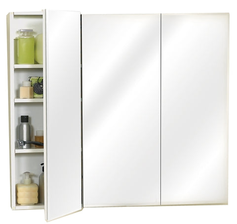 Zenith M36 Medicine Cabinet, 35-7/8 in OAW, 4-1/2 in OAD, 29-7/8 in OAH, Wood, Clear, 3-Shelf, 3-Door
