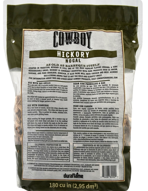 Cowboy 51112T Smoking Chip, Hickory, 12 in L, Wood, 180 cu-in