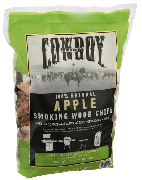 Cowboy 51312T Smoking Chip, Apple, 12 in L, Wood, 180 cu-in, Pack of 6
